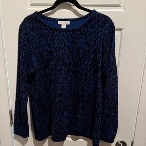 Coldwater Creek Blue and Black Long Sleeve Shirt